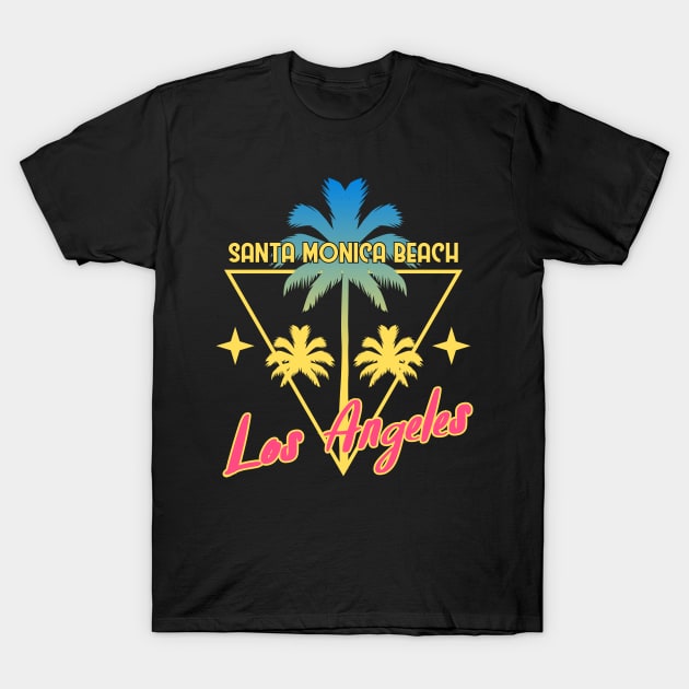 Santa Monica Beach - Los Angeles T-Shirt by Hashed Art